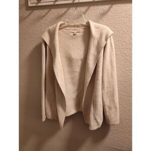 Barefoot Dreams Cozychic Lite Hooded Bisque Heavy Soft Cardigan Large